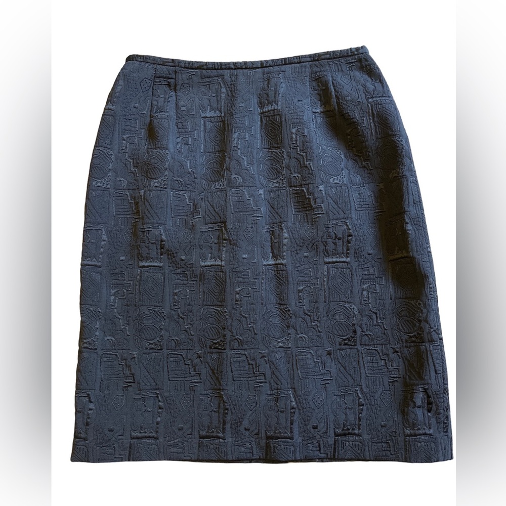 Jax textured black cotton blend midi skirt, fully lined, made in Canada 🇨🇦